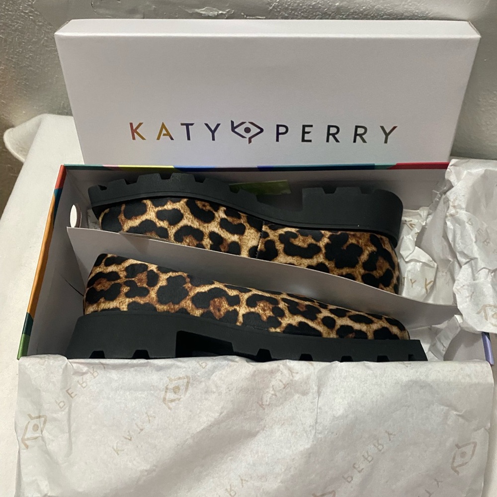 Katy Perry Collections The Daarling Slip On Coffee Multi Flats NIB Chunky Size 5 - Picture 9 of 10